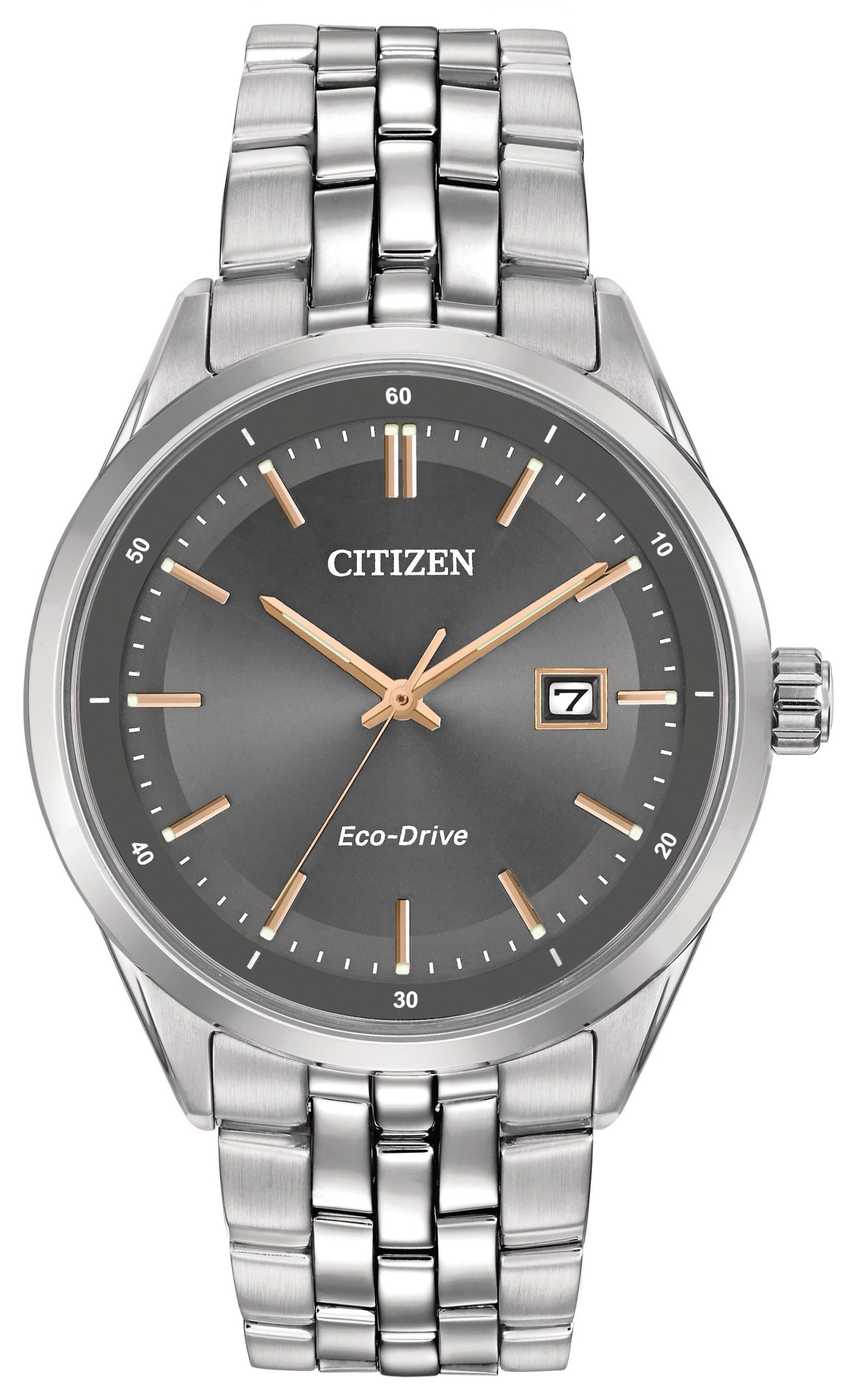 Men's Corso Eco-Drive Watch, SS with Rose Gold-tone Accents and Grey Dial