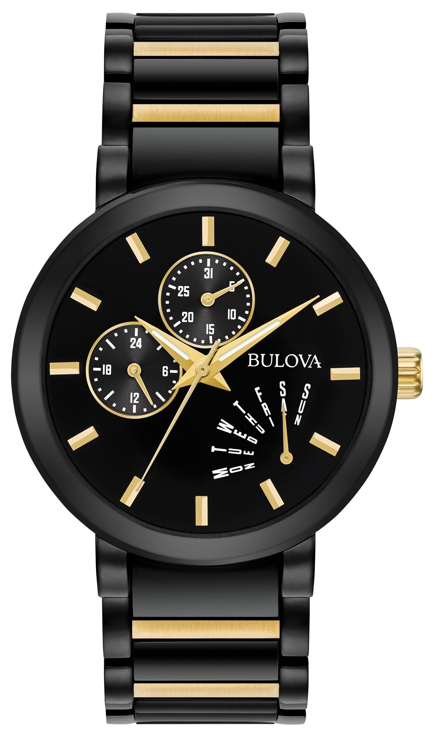 Men's Futuro Bracelet Watch, Black with Gold Detail