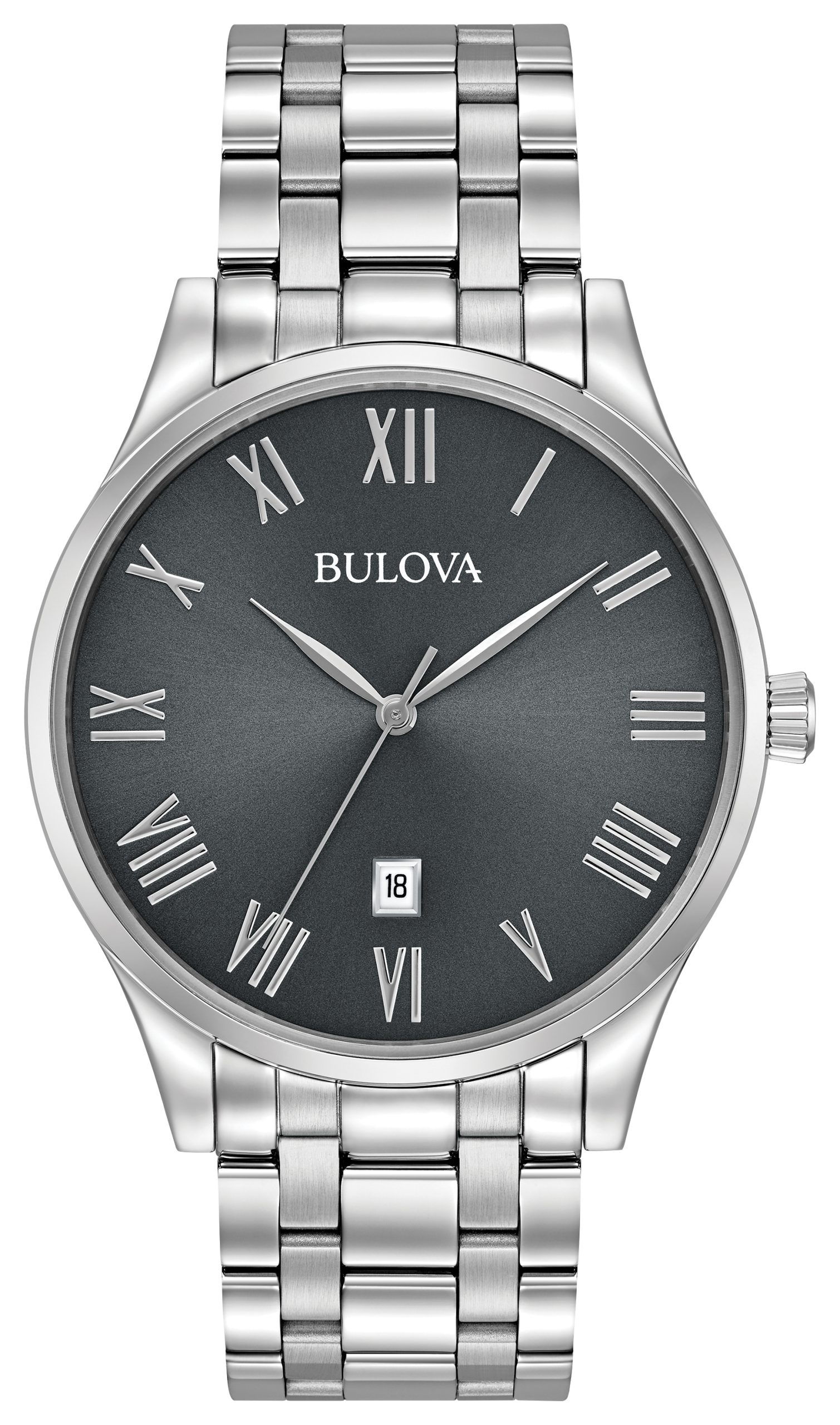 Men's Classic Watch, Stainless Steel with Grey Dial