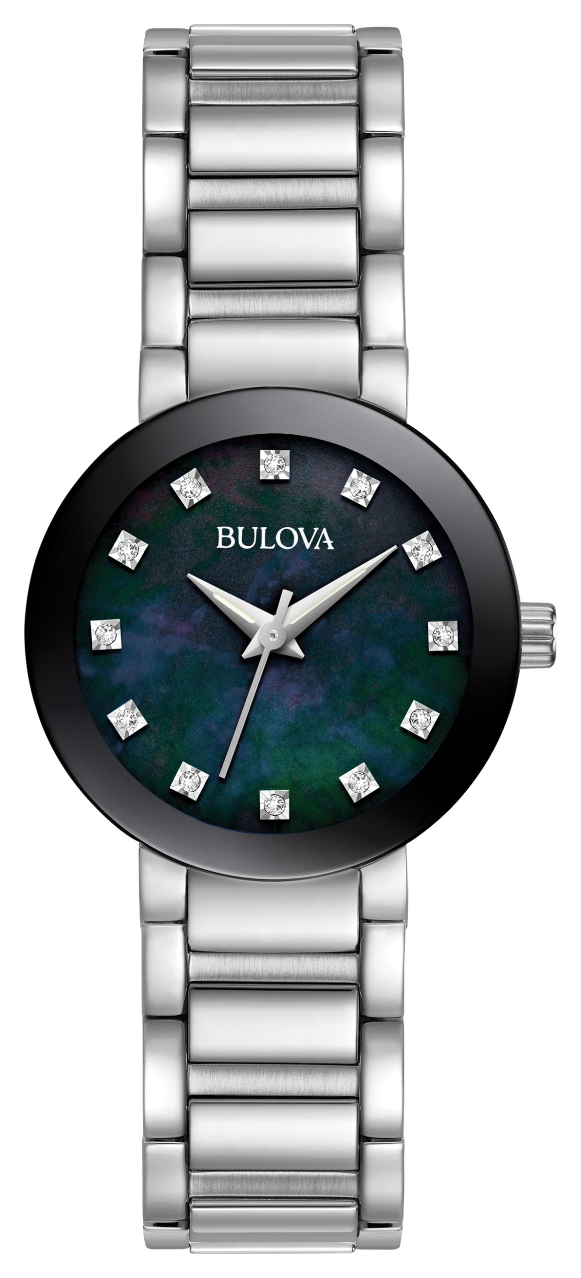 Ladies' Futuro Bracelet Watch, Stainless Steel with Black MOP Dial