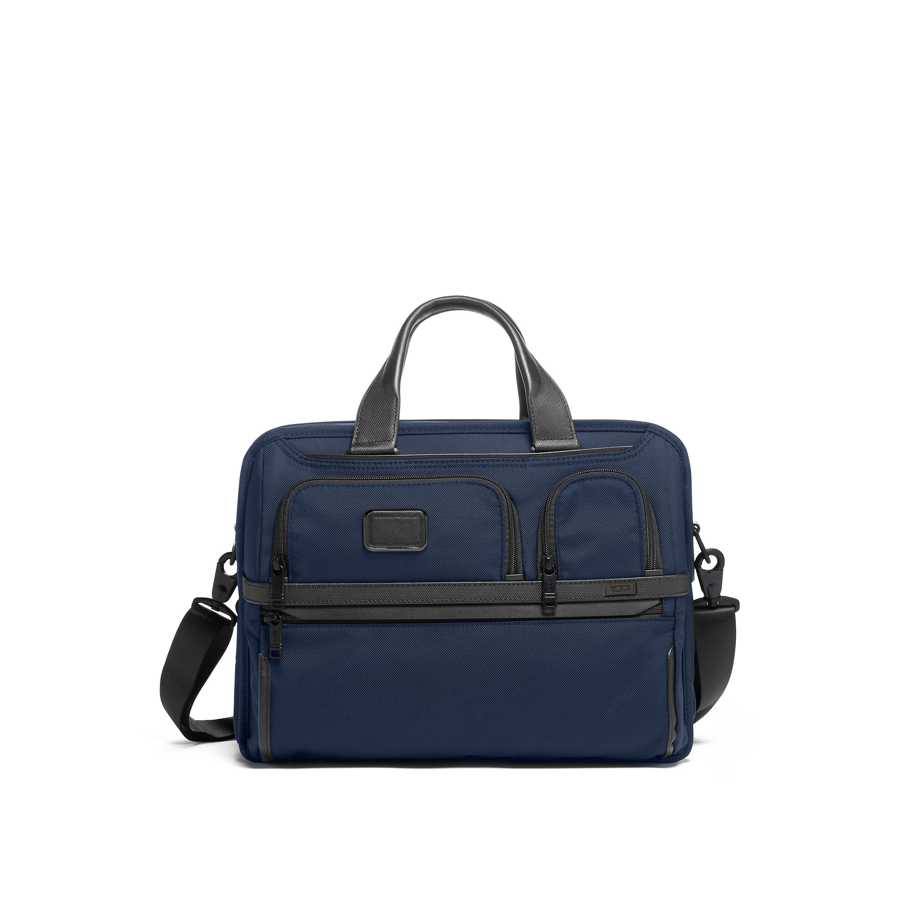 Alpha Expandable Organizer Laptop Brief - Navy