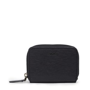 Nassau Slg Zip Around Card Case - Black Embossed