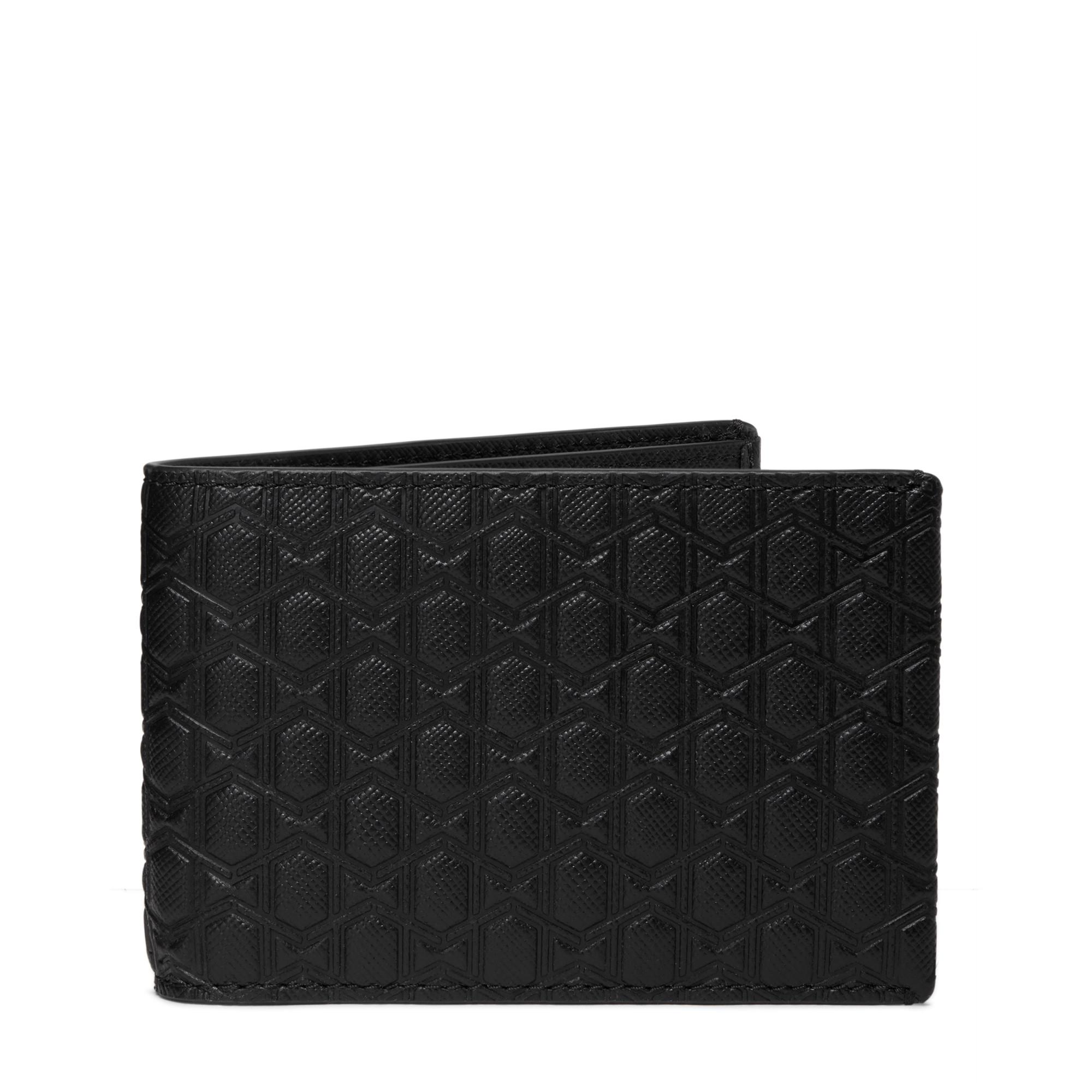 Nassau Slg Slim Single Billfold - Black Textured Monog