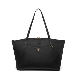 Voyageur Q Tote-Black/Light Gold