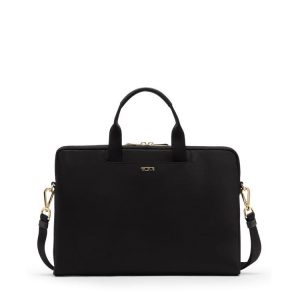Dakota Laptop Crossbody - Black/Gold